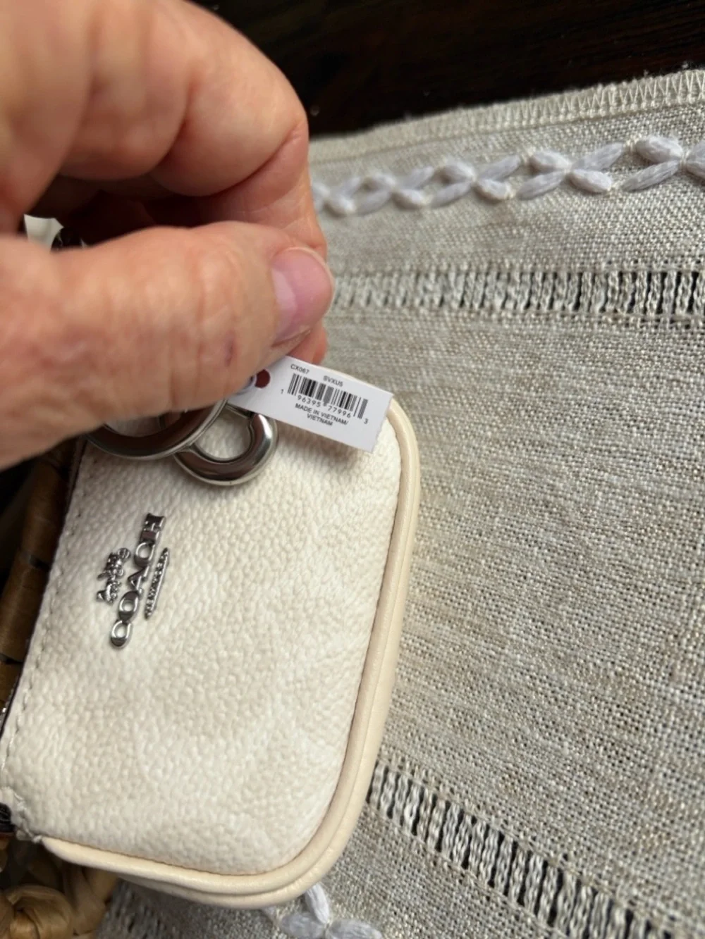 Coach Mini Nolita Leather bag charm in Chalk - Picture 4 of 8